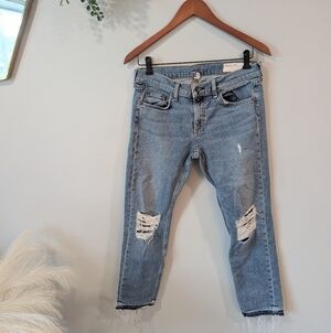 Rag N Bone Women's Distressed Dre Blue Jeans